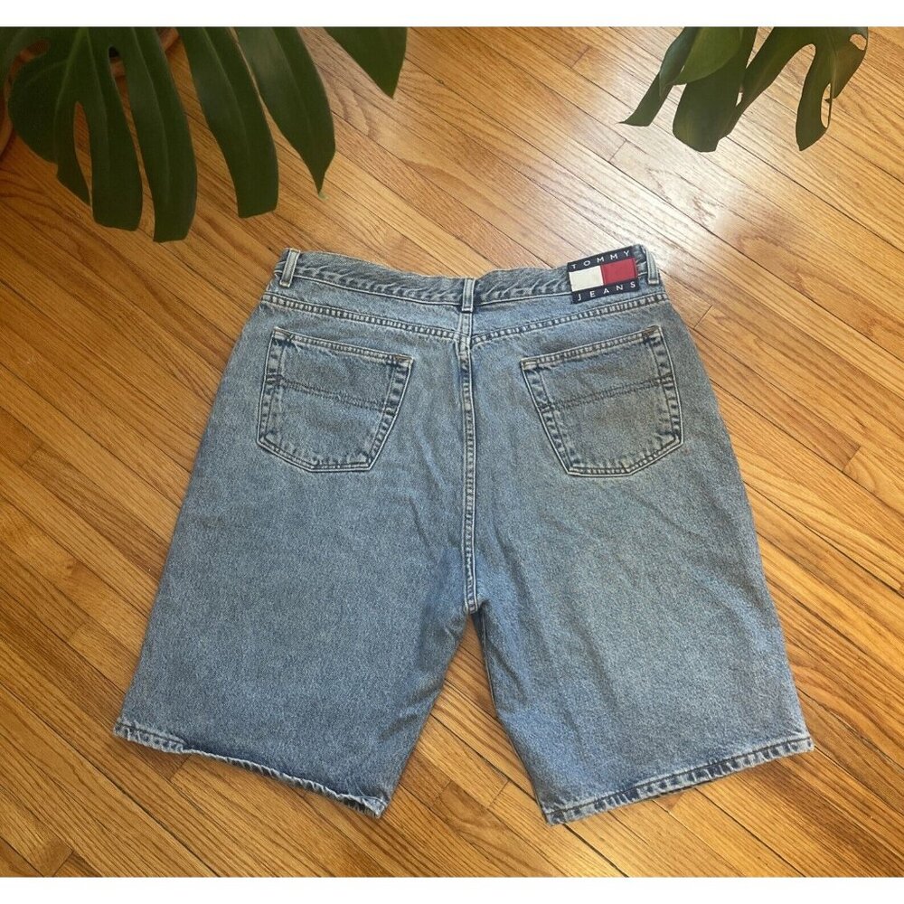 Vintage 90's Mens Size 38 Tommy Hilfiger Jeans Freedom Blue Denim Jean Shorts US